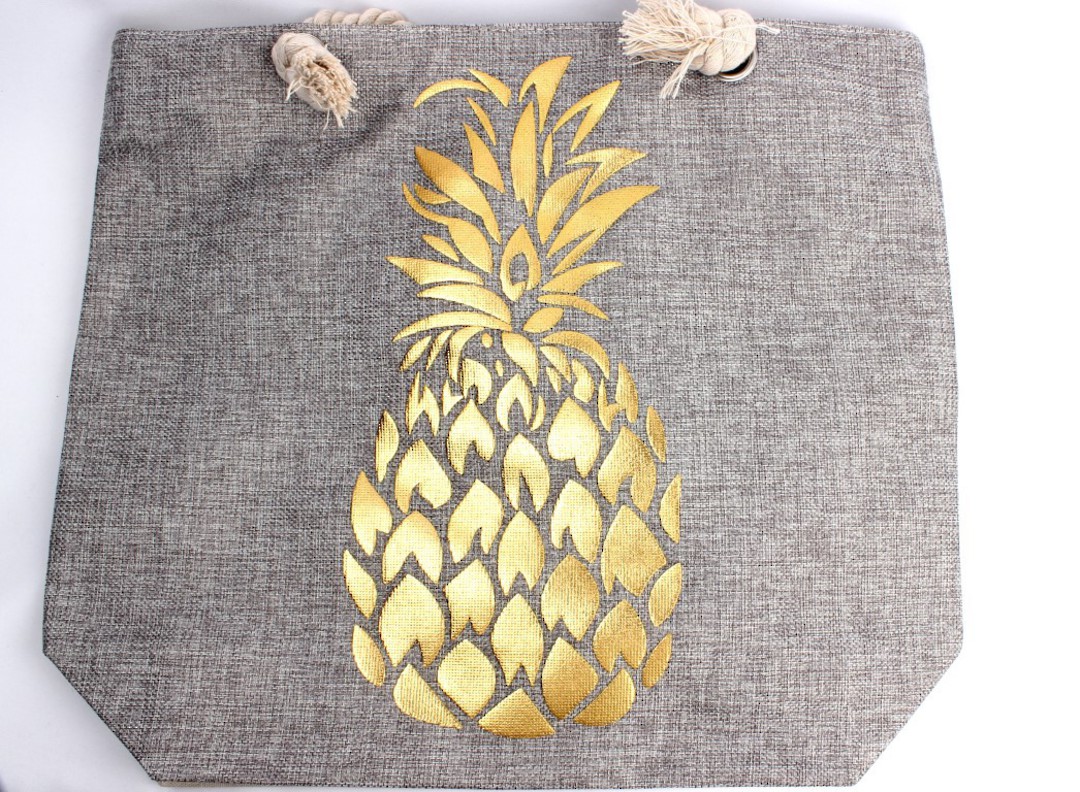  Carry bag w bold golden printed pineapple  Style :AL/4487 image 0